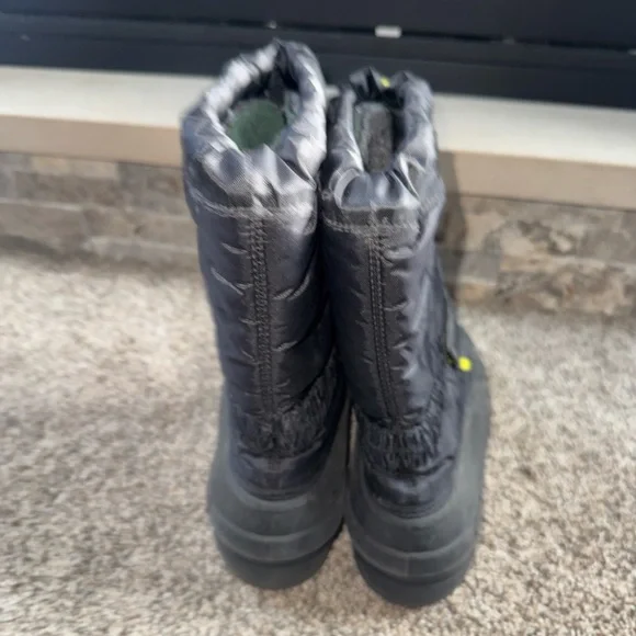 Big Boys Size 6 Sorel Black, Neon Yellow, Gray Winter Snow Boots EUC - Picture 4 of 6
